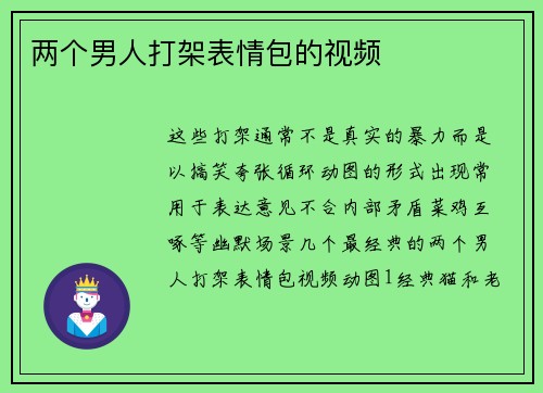 两个男人打架表情包的视频